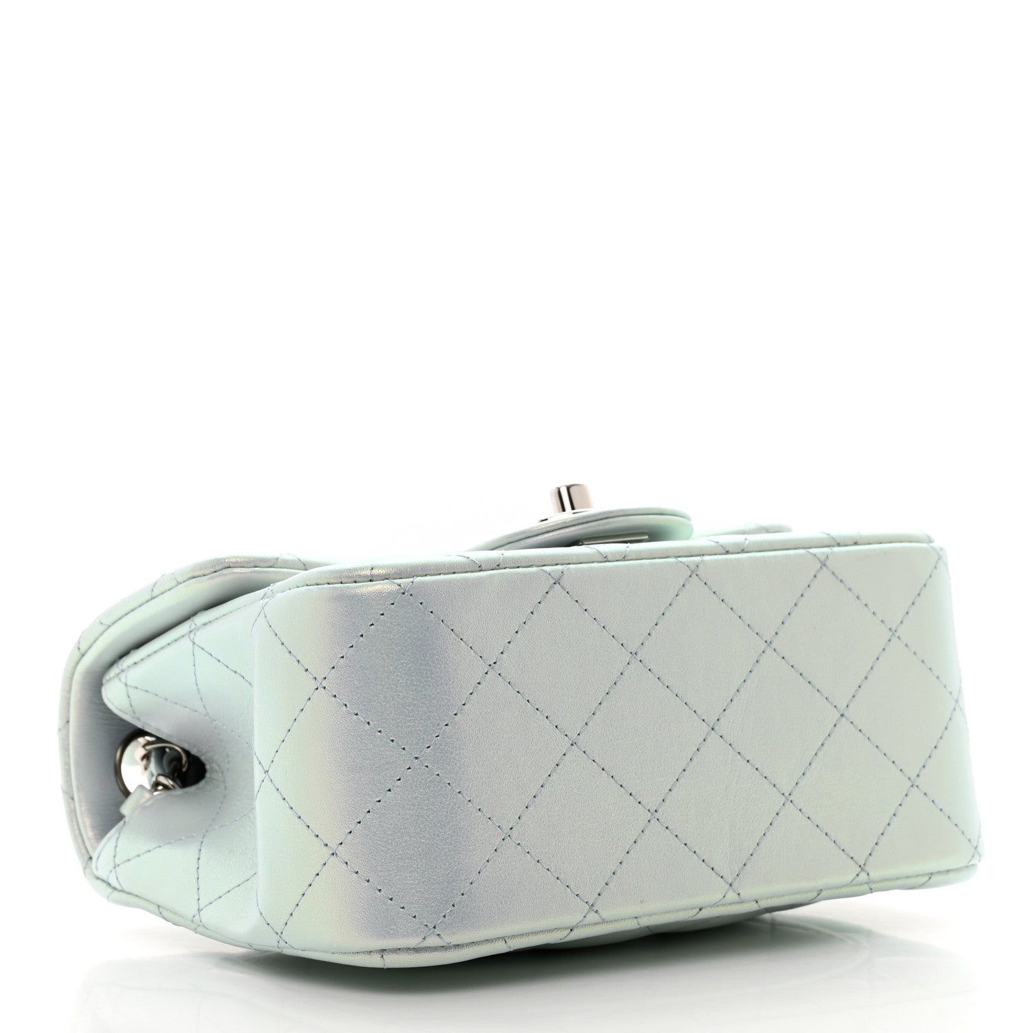 Chanel Iridescent Lambskin Quilted Mini Square Flap Light Blue 4 of 10