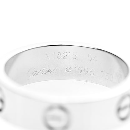Cartier 18K White Gold 5.5mm LOVE Ring 54 6.75 3 of 3