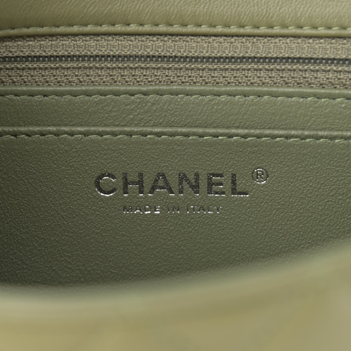 Lambskin Quilted Mini Rectangular Flap Green