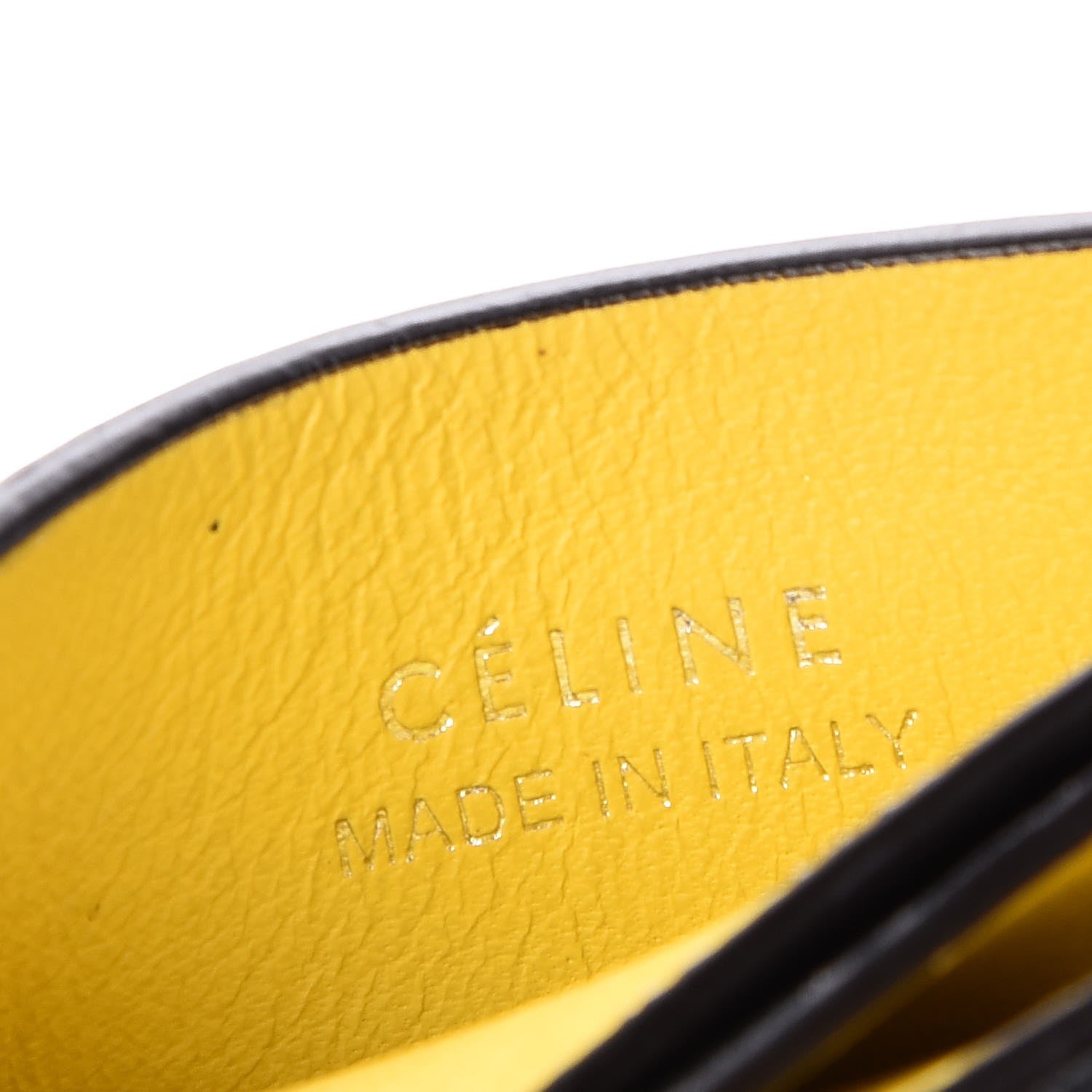Celine Drummed Calfskin Gusset Card Holder Black 5 of 9
