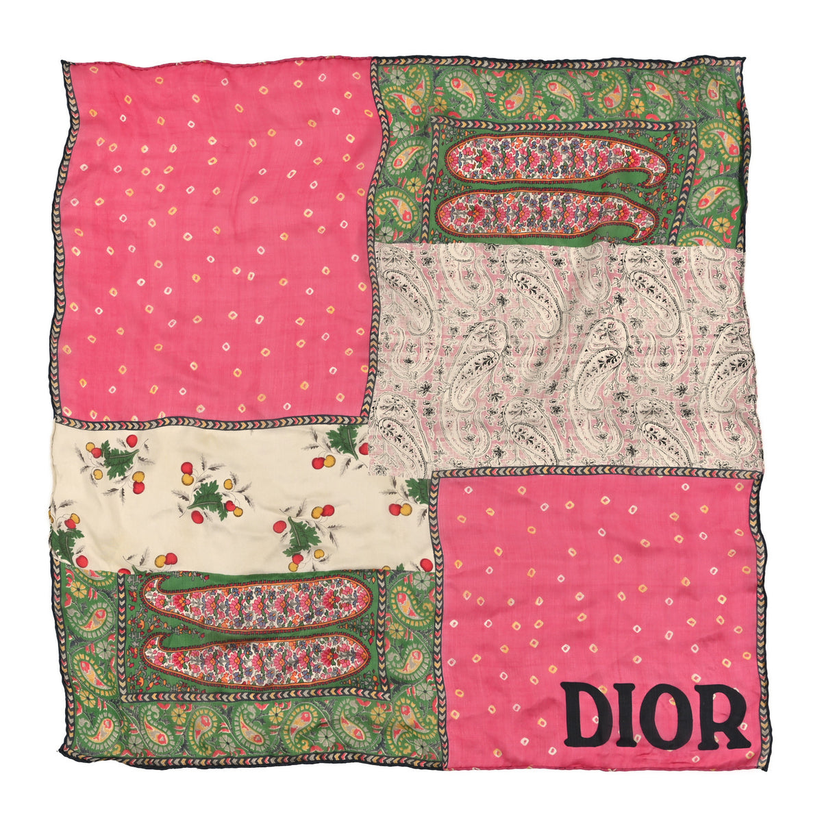 Christian Dior Silk Paisley Square Scarf Multicolor 1 of 3