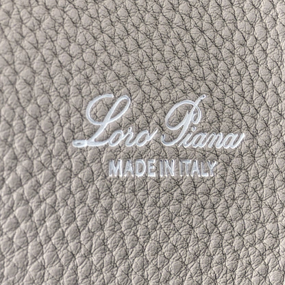Loro Piana Grained Calfskin Large Bale Bag Stone 7 of 12