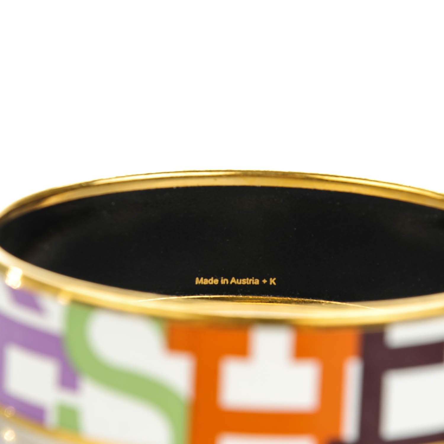 Hermes Enamel Printed Wide Capitales Bracelet 70 4 of 5