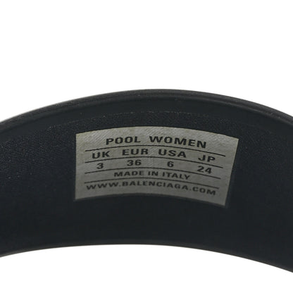 Balenciaga Rubber Womens BB Pool Slide Sandals 36 Black 7 of 8