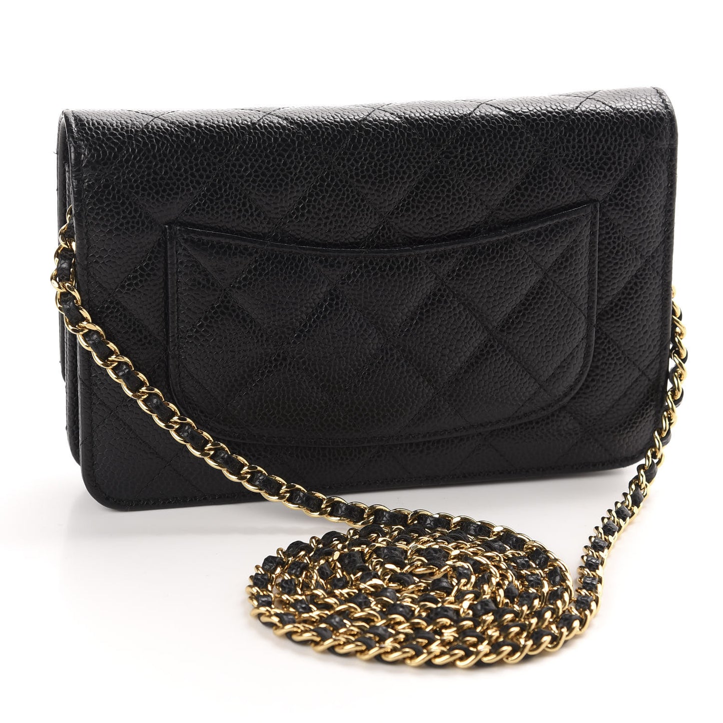 Caviar Quilted Wallet On Chain WOC Black