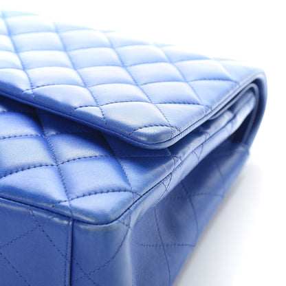 Chanel Lambskin Quilted Maxi Double Flap Blue 13 of 19