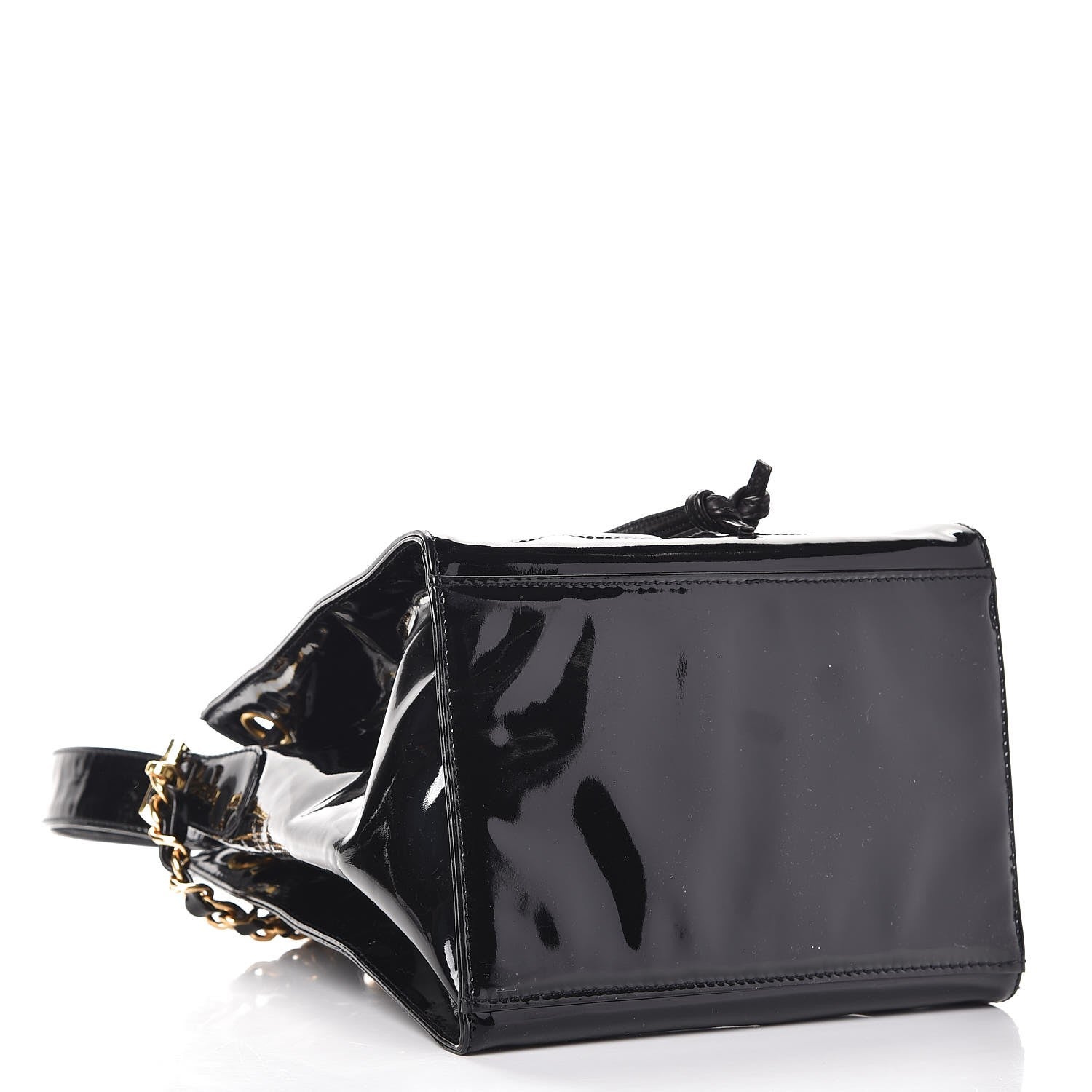 Chanel Patent Drawstring CC Shoulder Bag Black 5 of 9