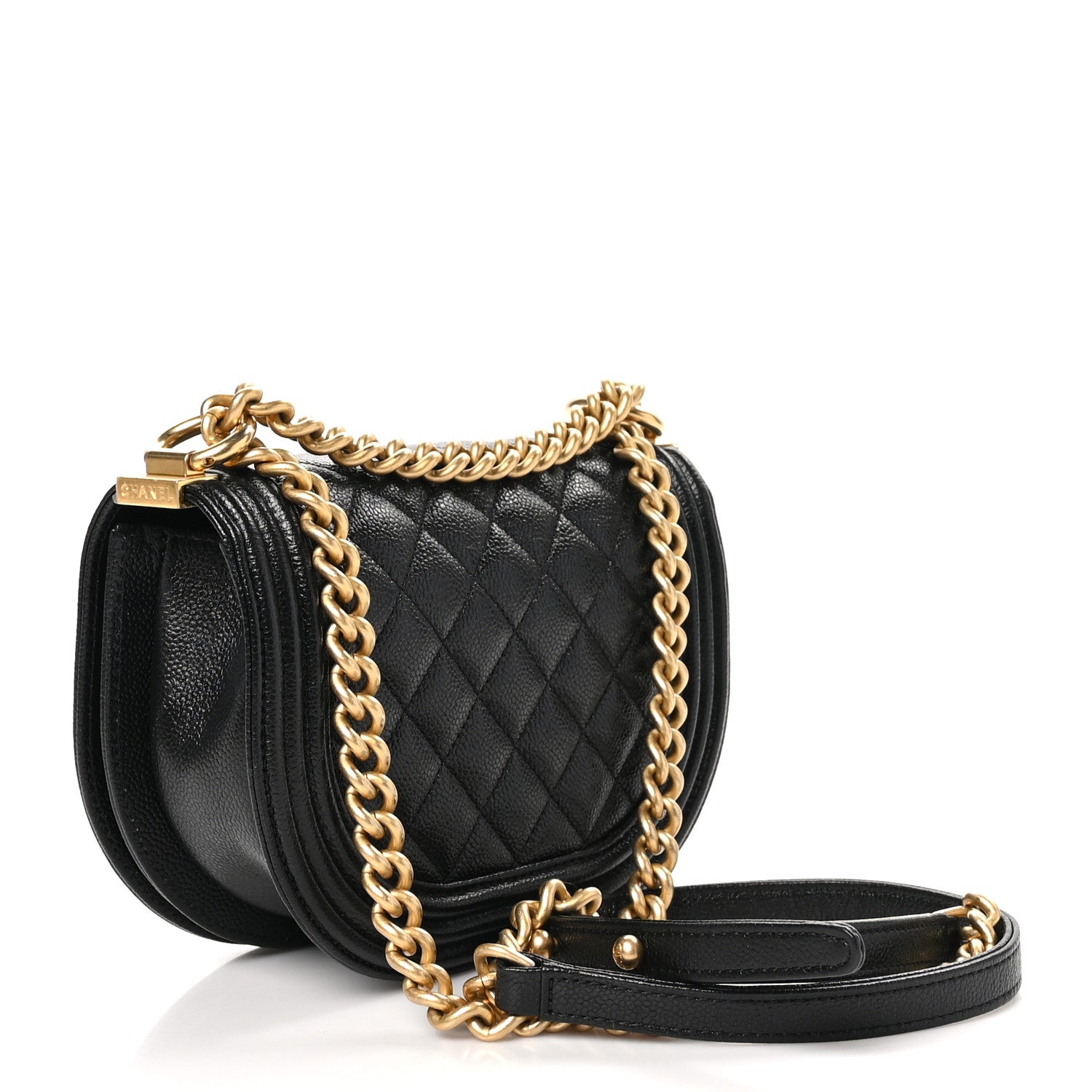 Chanel Caviar Quilted Small Boy Messenger Bag Black 3 of 10