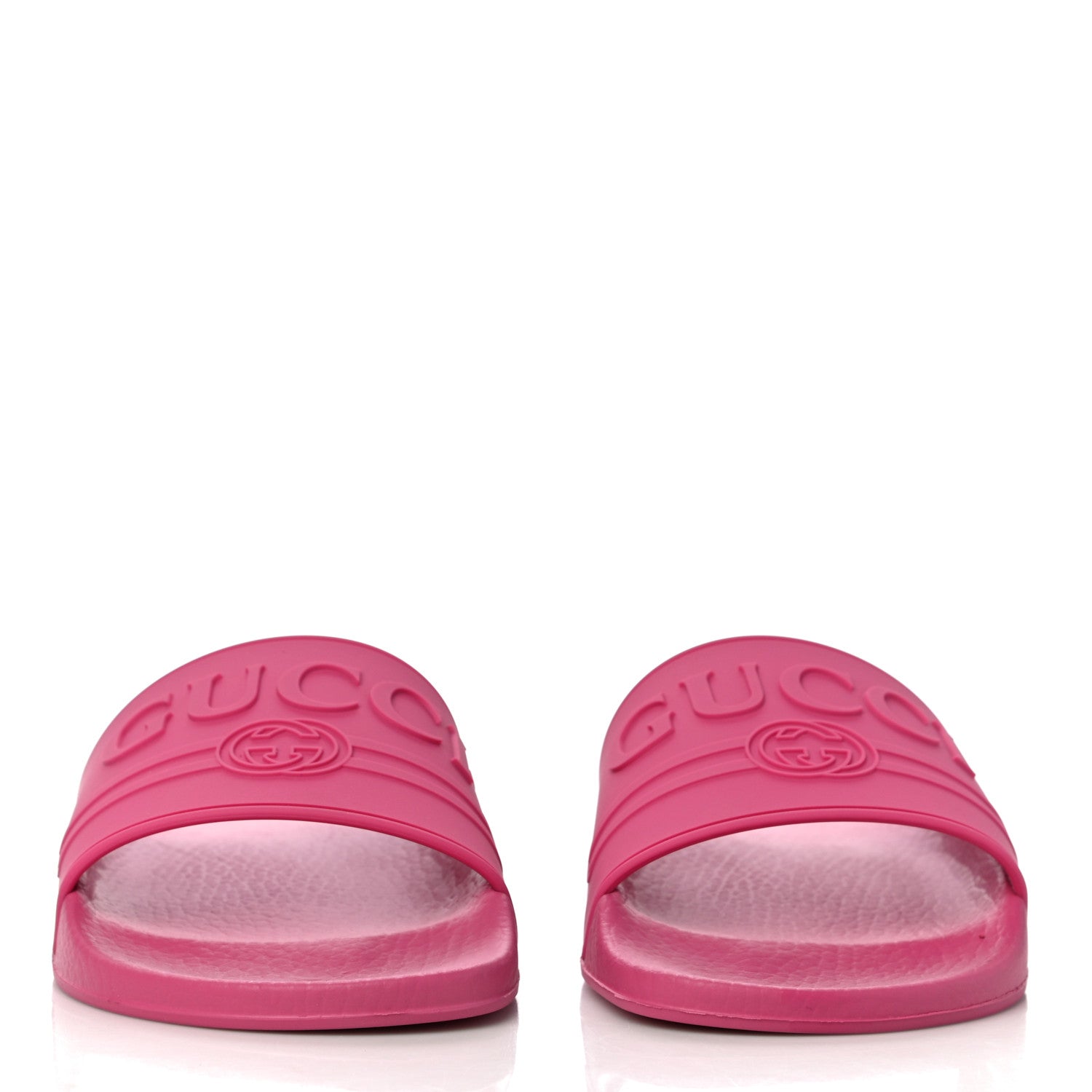 Gucci Rubber Womens Logo Slide Sandals 39 Fuchsia 2 of 11