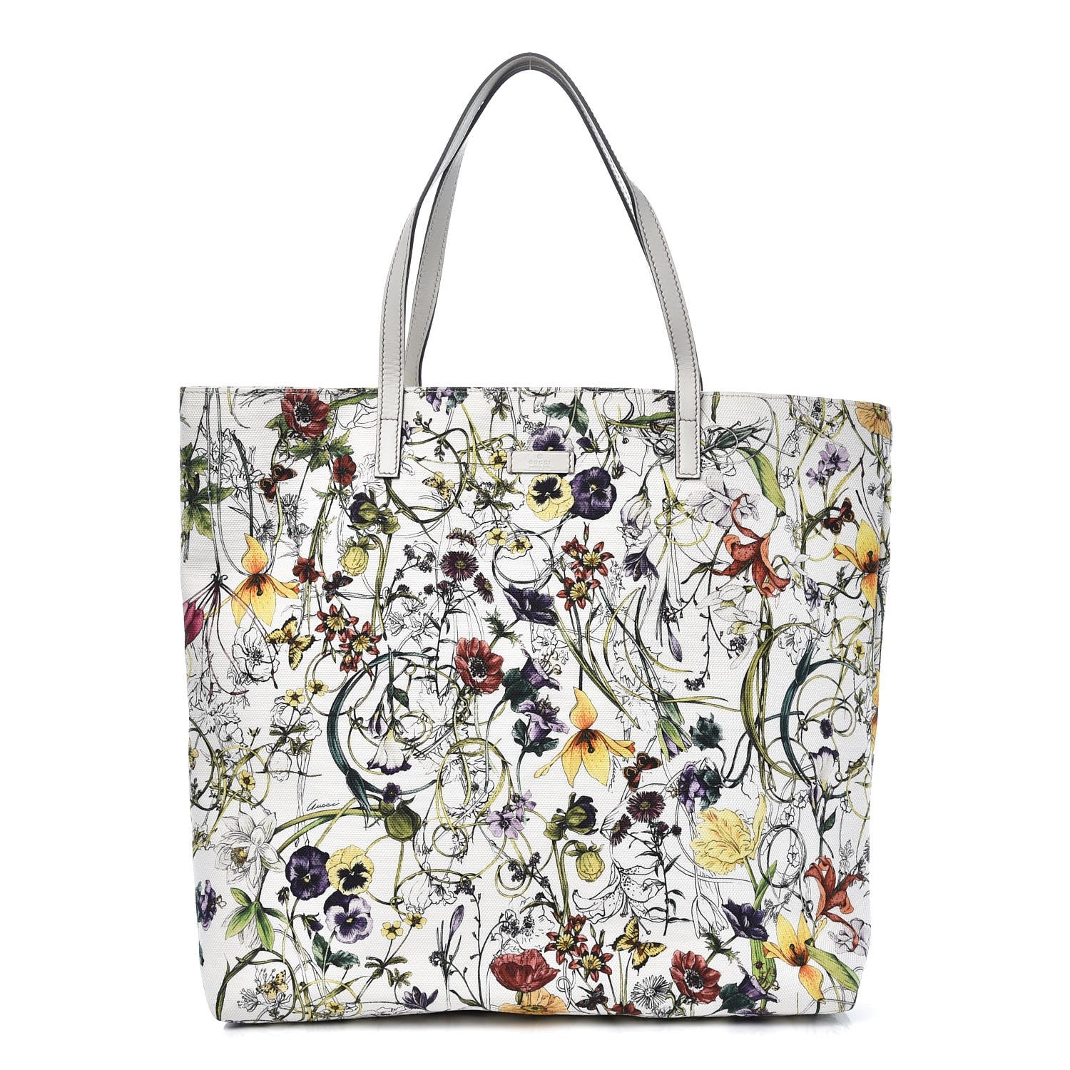 Gucci Canvas Flora Infinity Large Tote White 1 of 9