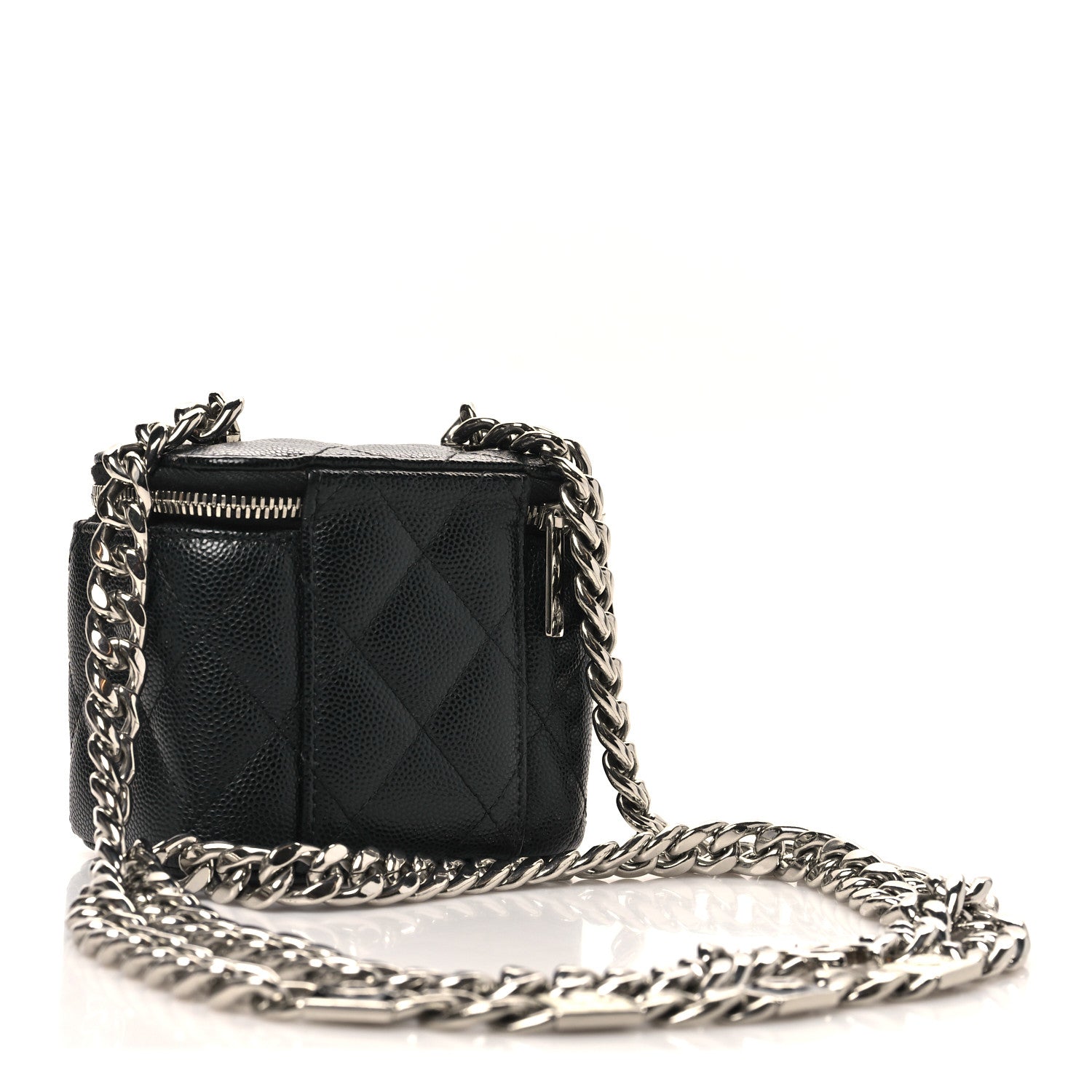 Chanel Caviar Quilted Mini Vanity Case With Chain Black 3 of 11