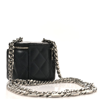 Chanel Caviar Quilted Mini Vanity Case With Chain Black 3 of 11