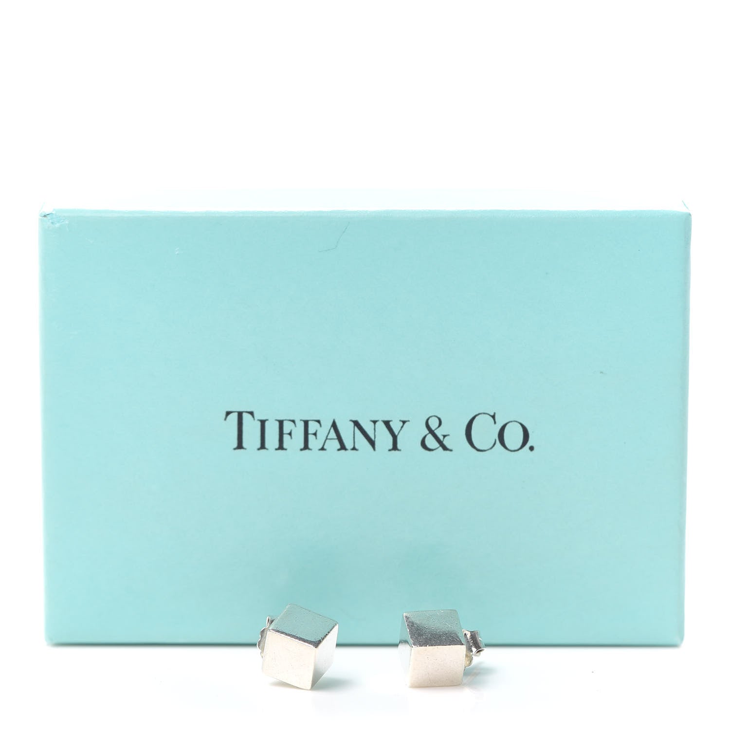 Tiffany Sterling Silver Cube Earrings 5 of 5