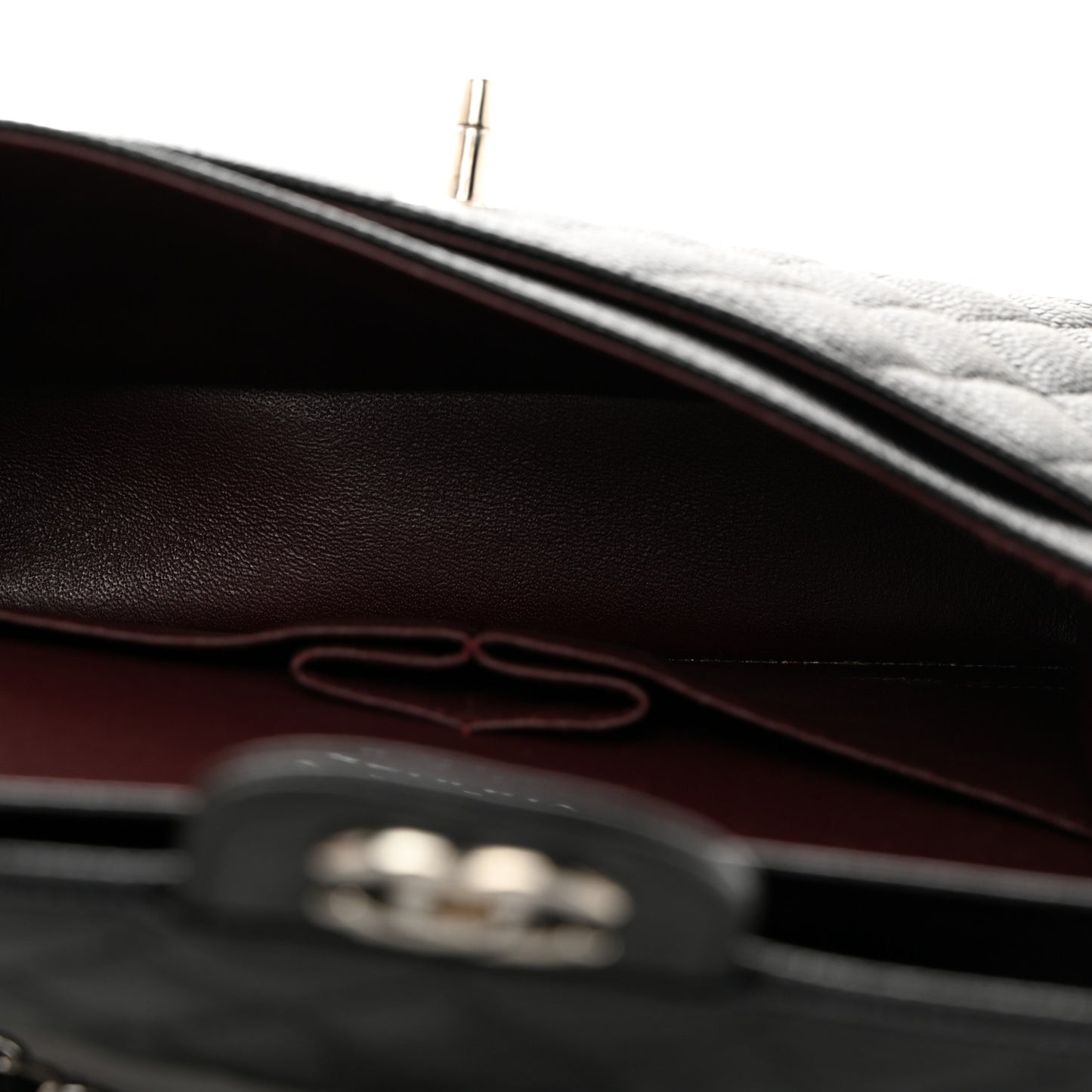 Caviar Quilted Small Double Flap Black