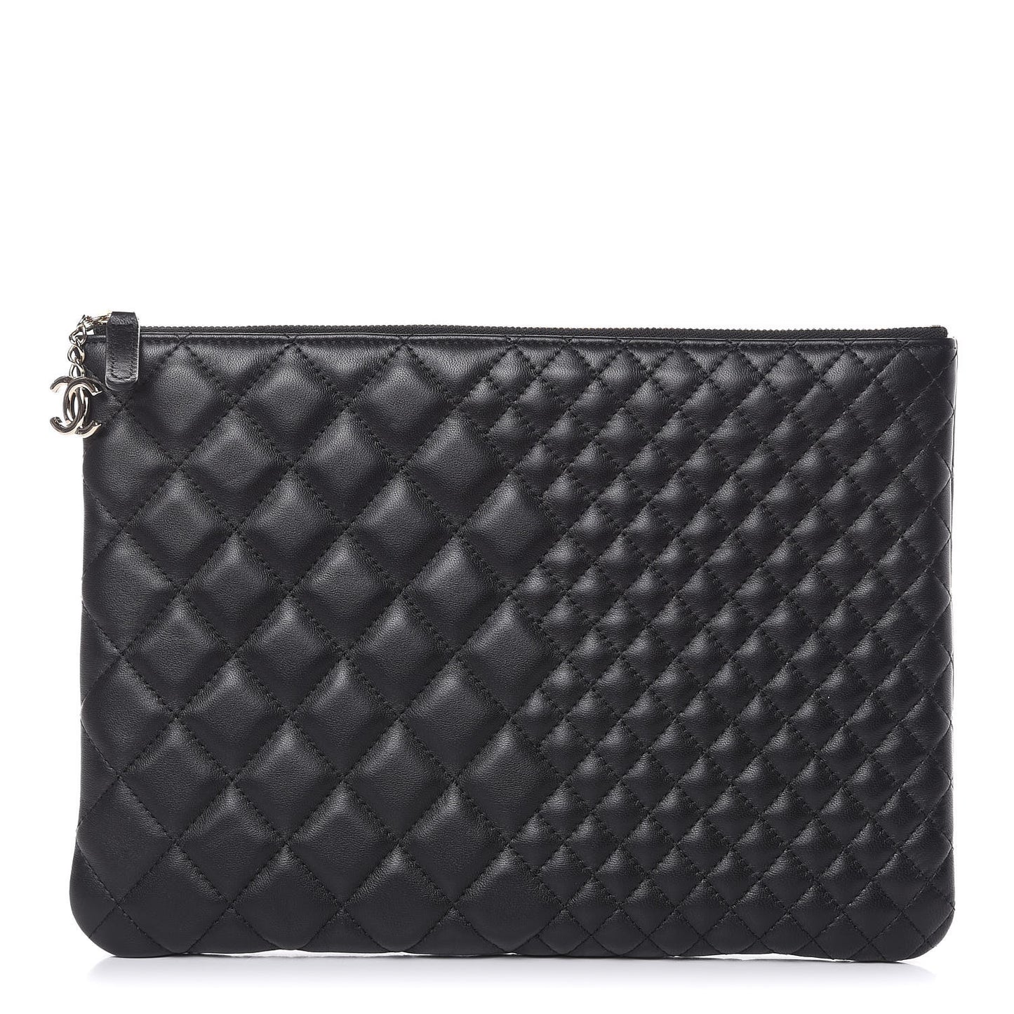 Lambskin Bi Quilted Medium Cosmetic Case Black