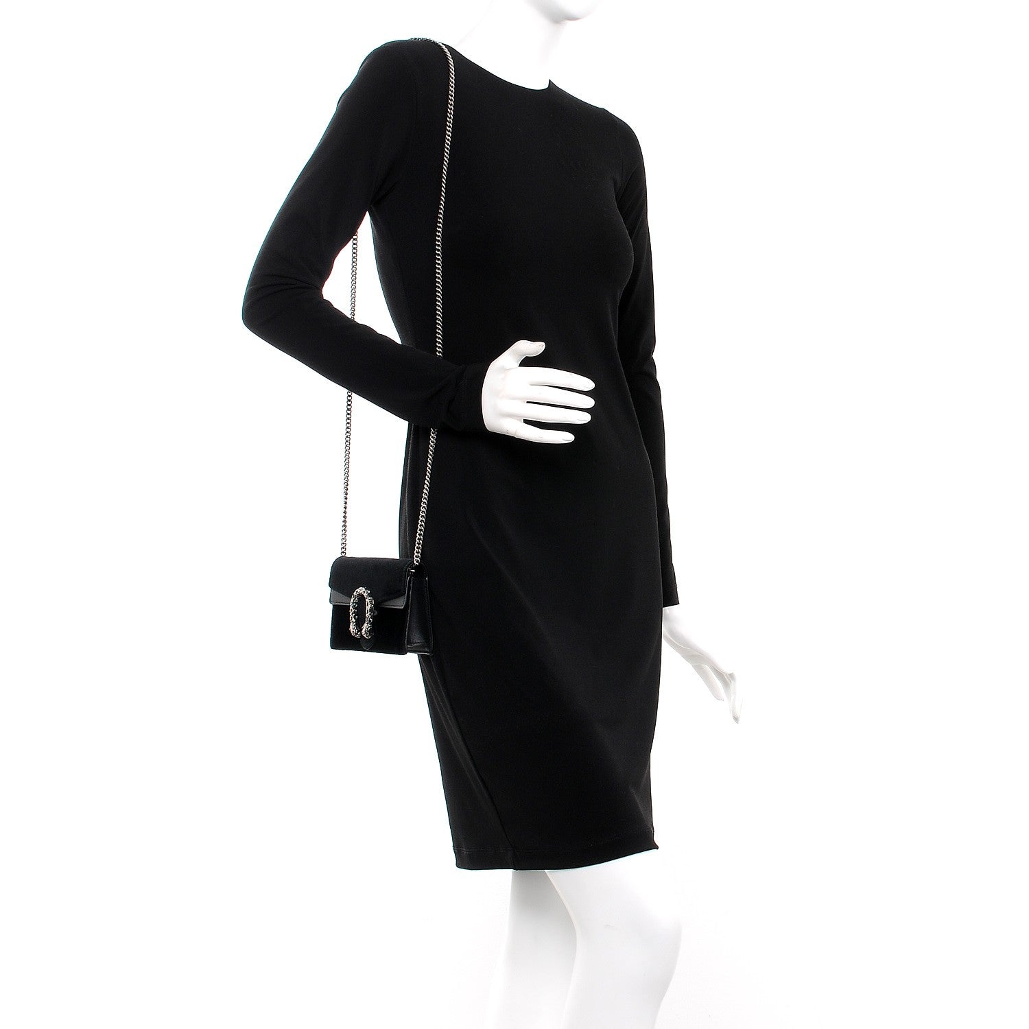 Gucci Velvet Super Mini Dionysus Shoulder Bag Black 2 of 7
