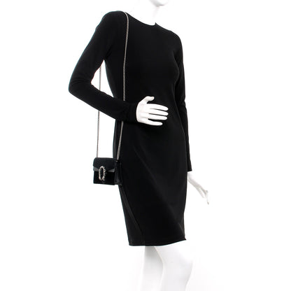 Gucci Velvet Super Mini Dionysus Shoulder Bag Black 2 of 7