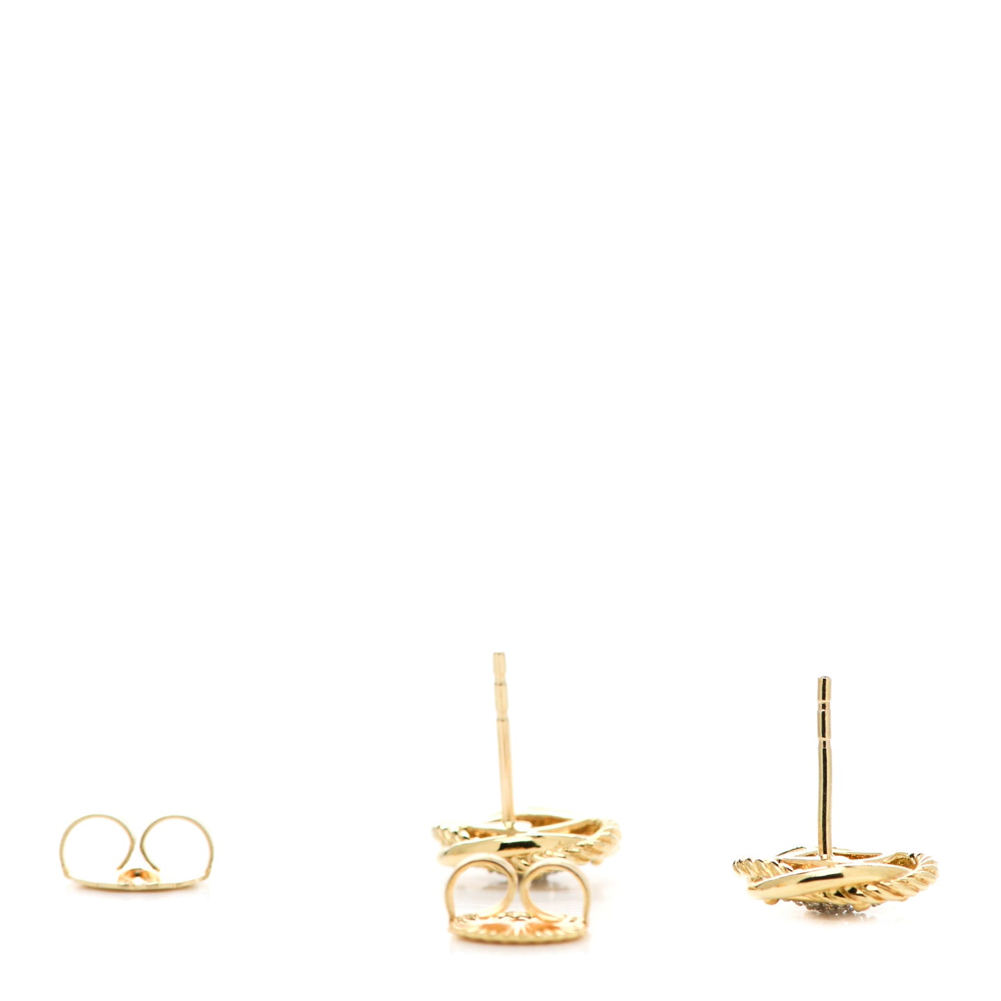 18K Yellow Gold Diamond 7mm Infinity Earrings