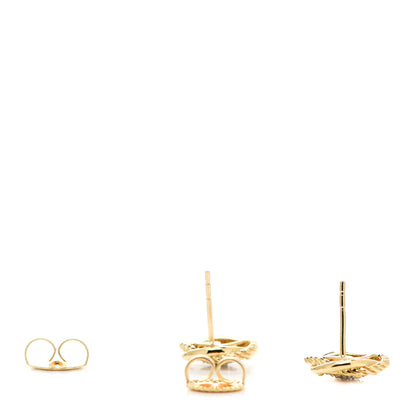 David Yurman 18K Yellow Gold Diamond 7mm Infinity Earrings 3 of 4
