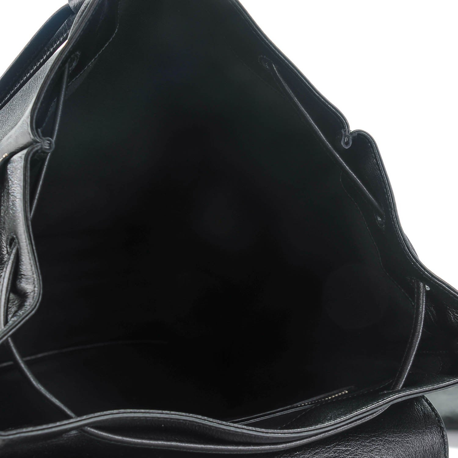 Saint Laurent Calfskin Studded Fringe Festival Backpack Black 5 of 7