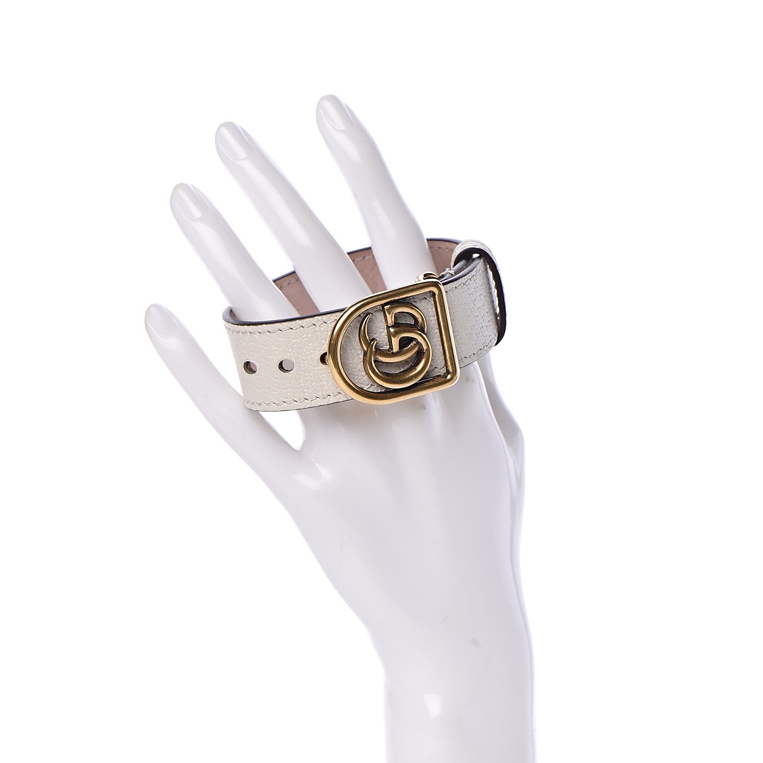 Gucci Calfskin Marmont Double G Bracelet White 2 of 4