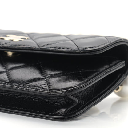 Chanel Calfskin Quilted Maxi Pearls Clutch With Chain Black 10 of 10