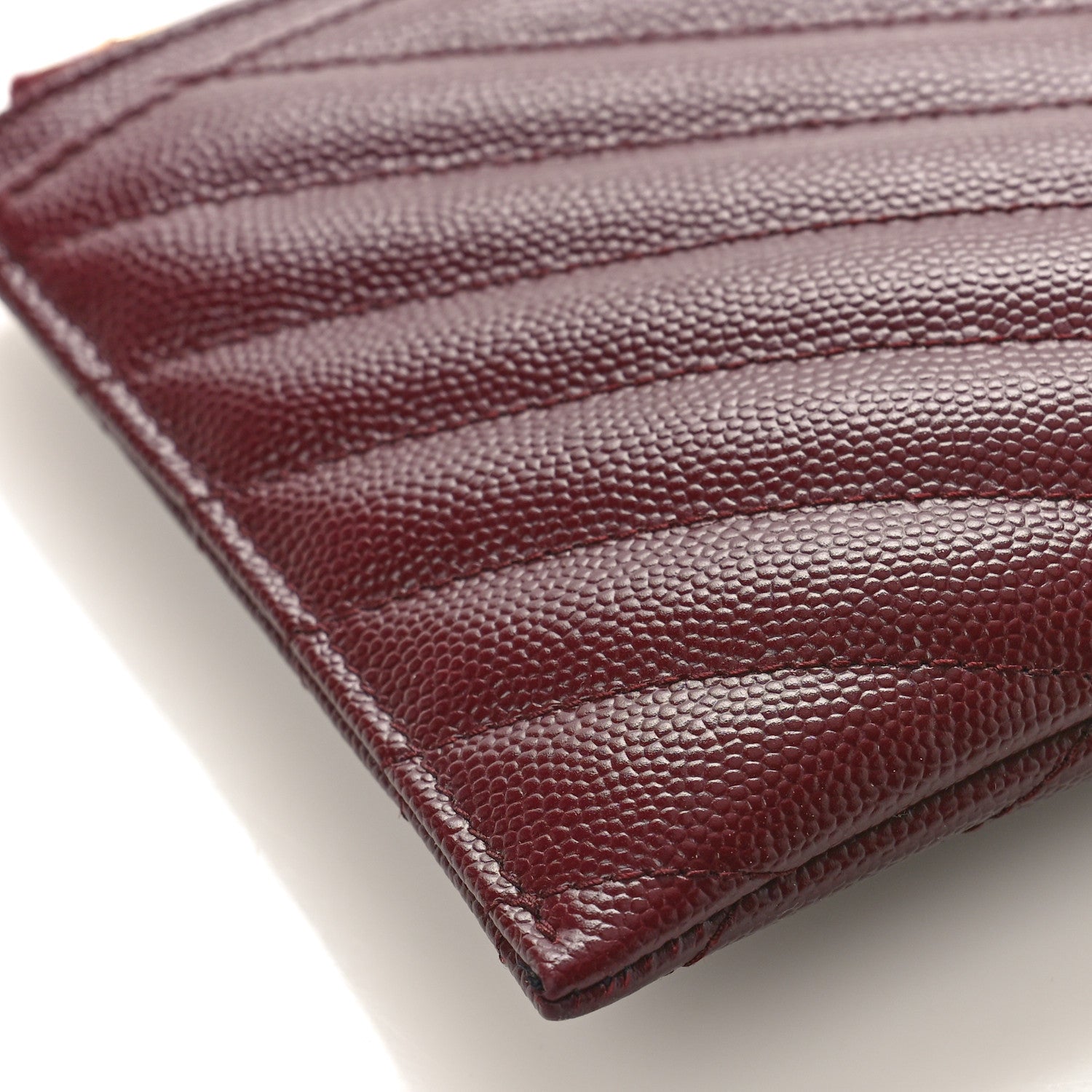 Saint Laurent Grain De Poudre Matelasse Chevron Monogram Bill Pouch Rouge Legion 7 of 8