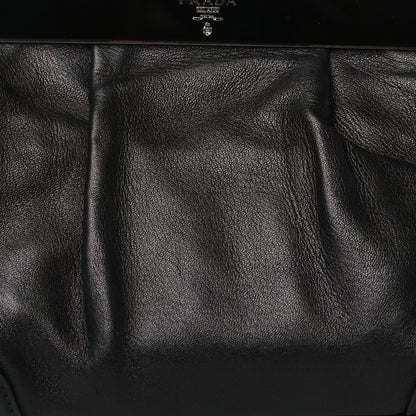 Prada Nappa Kisslock Small Frame Shoulder Bag Black 8 of 12