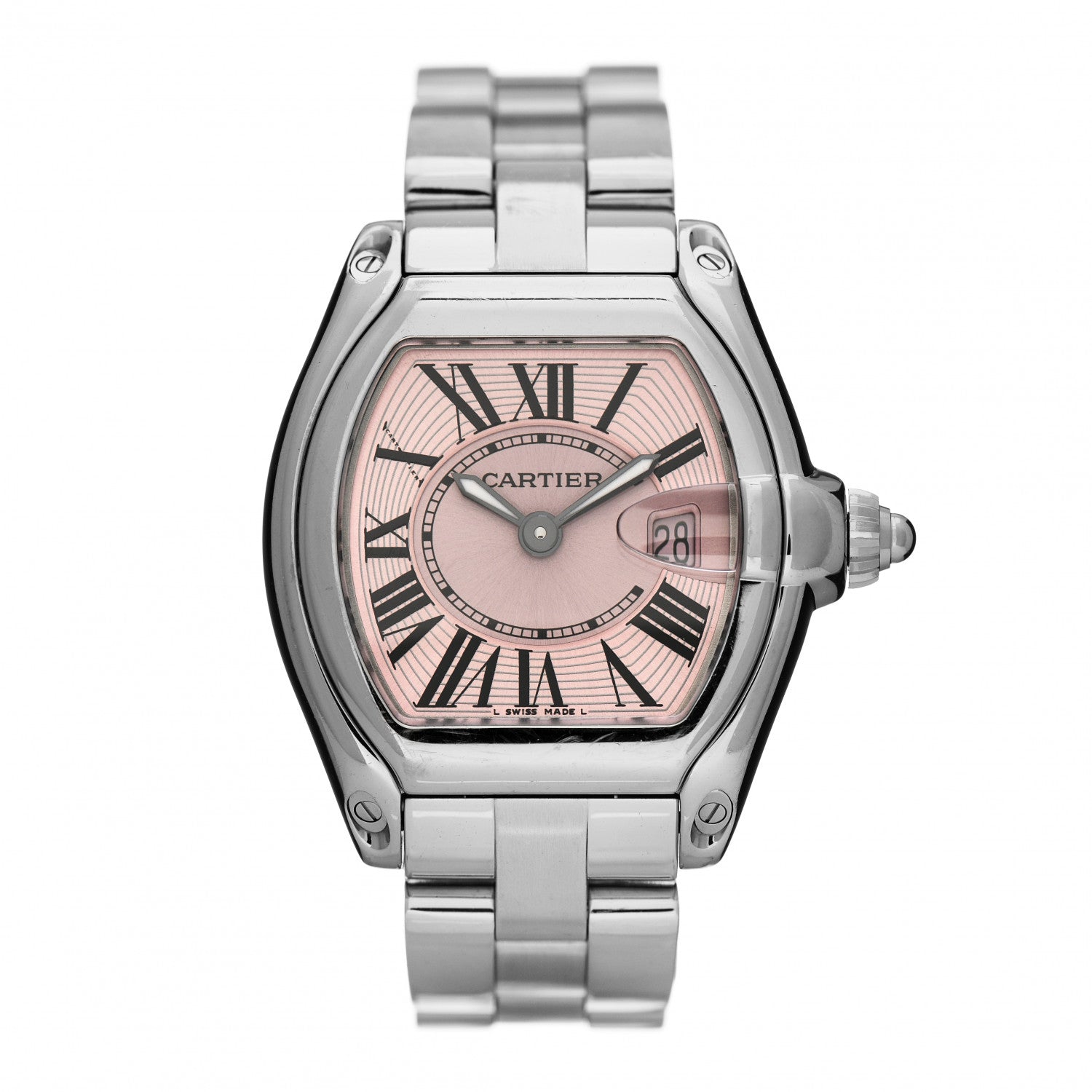 Cartier Stainless Steel 31mm Roadster Quartz Watch Pink 1 of 6