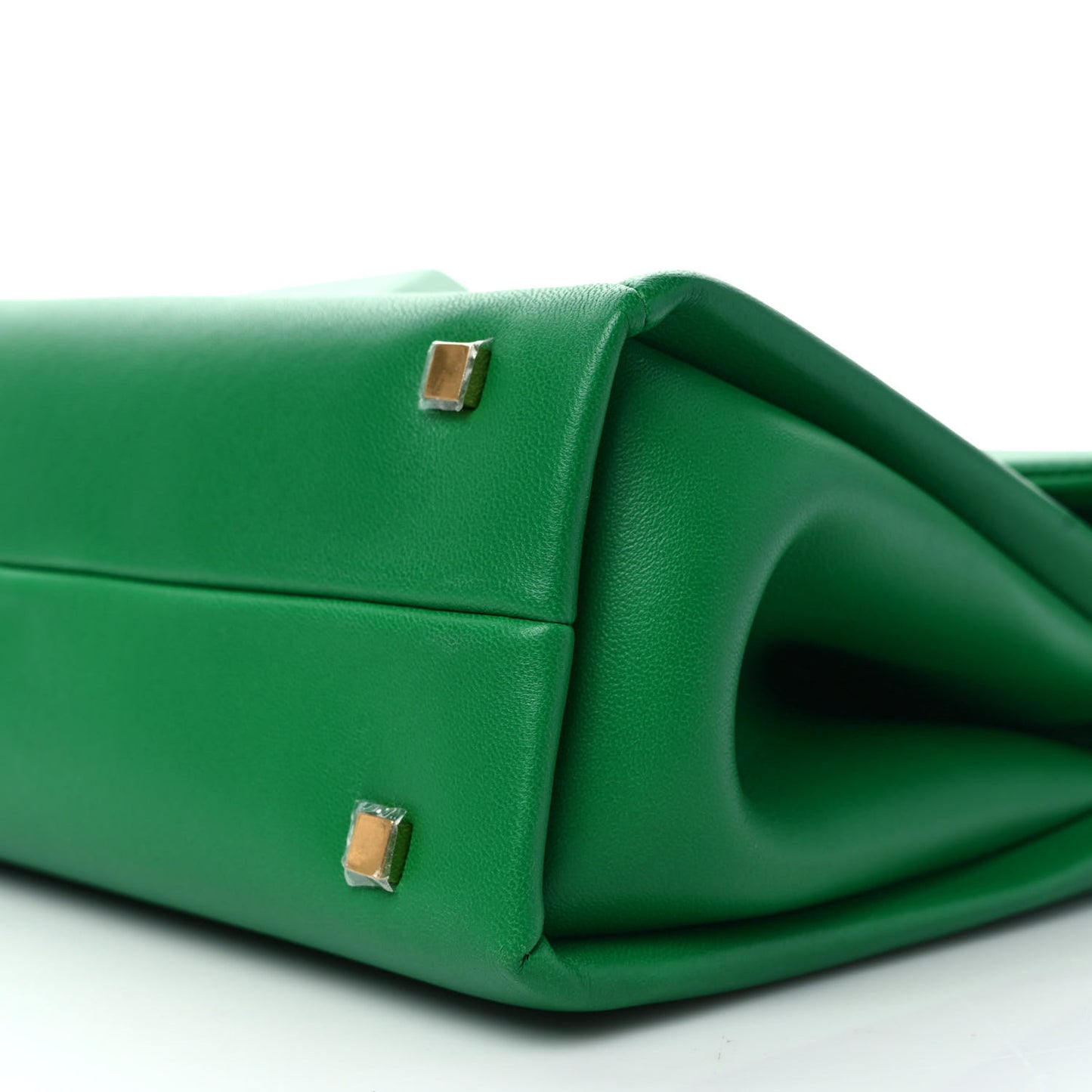 Nappa Tonal Monochrome Small One Stud Top Handle Bag Gea Green