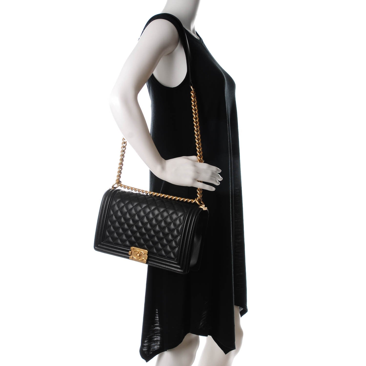 Chanel Calfskin Quilted New Medium Boy Flap Black 2 of 8