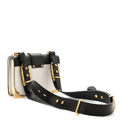 Prada City Calf Saffiano Cahier Bag Talco Black 3 of 9
