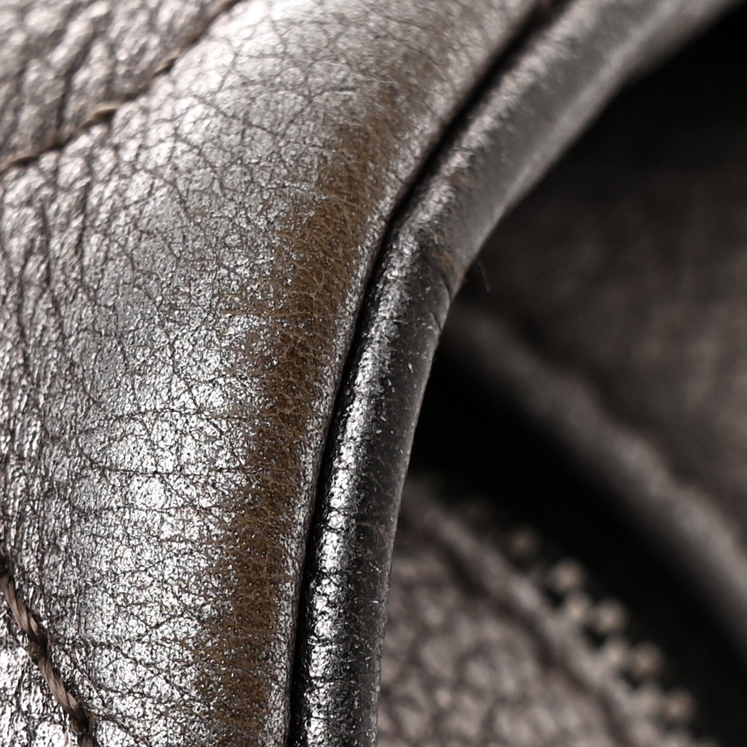 Chanel Metallic Grained Calfskin Quilted Medium Casual Rock Flap Charcoal 12 of 13