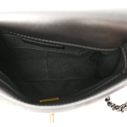 Chanel Metallic Lambskin Quilted Mini Side Note Flap Grey 5 of 10