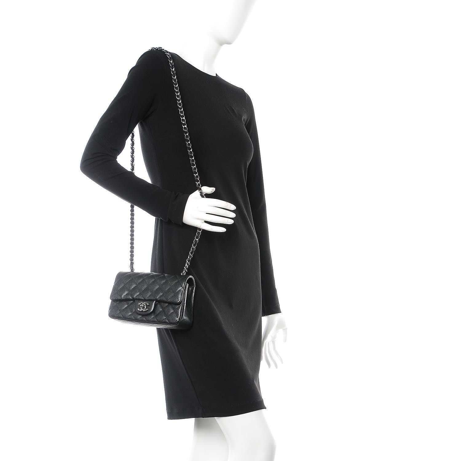 Chanel Iridescent Caviar Quilted Mini Rectangular Flap Black 2 of 8