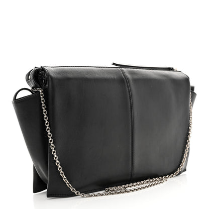 Celine Smooth Calfskin Tri-Fold Clutch on Chain Black 3 of 12
