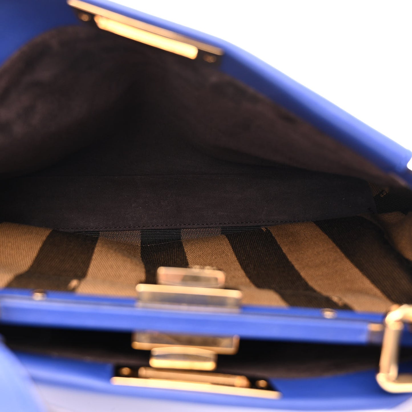 Vitello Morgan Fabric Jacquard Pequin Medium Peekaboo Iconic Satchel Blue Neon Tobacco