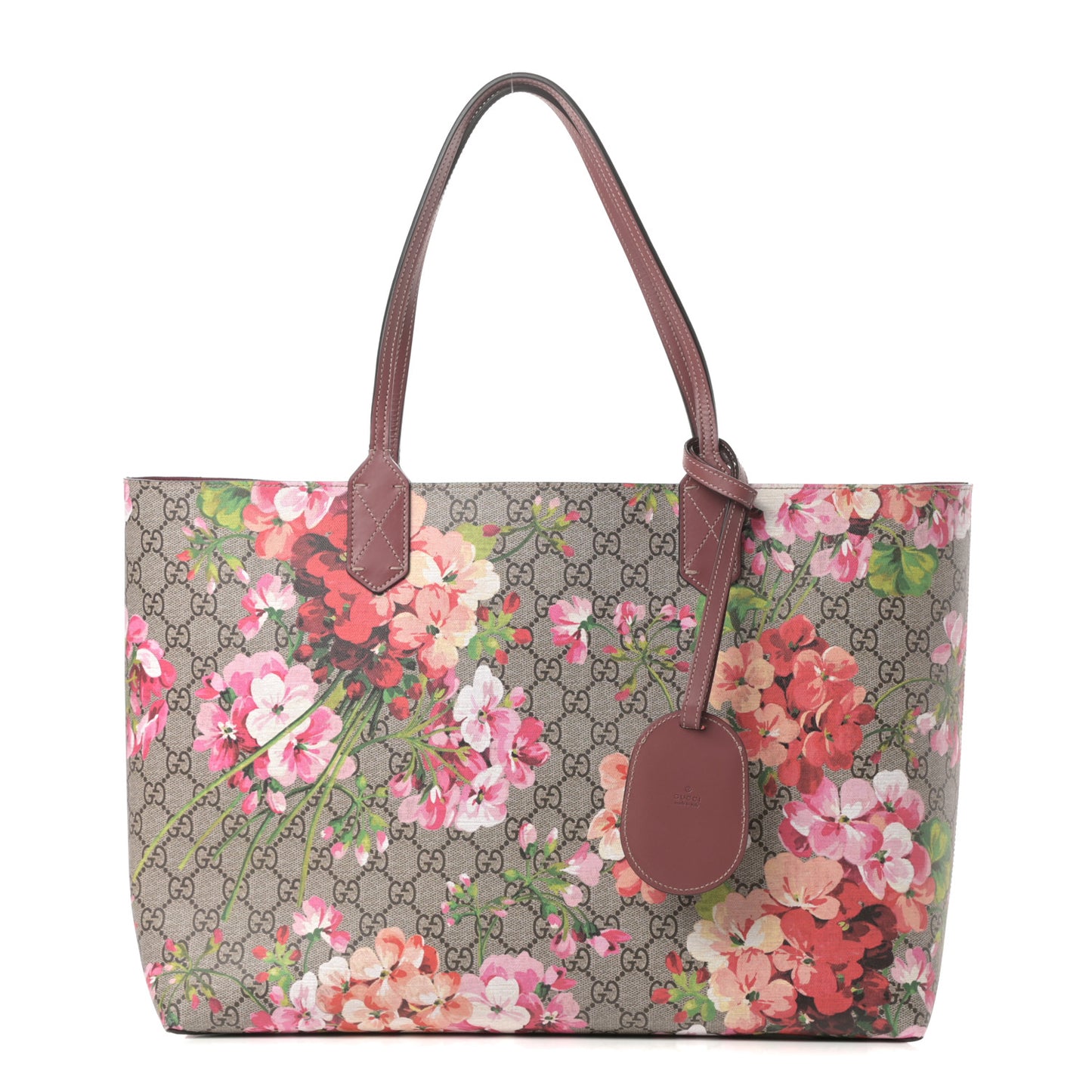 GG Supreme Monogram Blooms Medium Reversible Tote Beige Multicolor Dry Rose