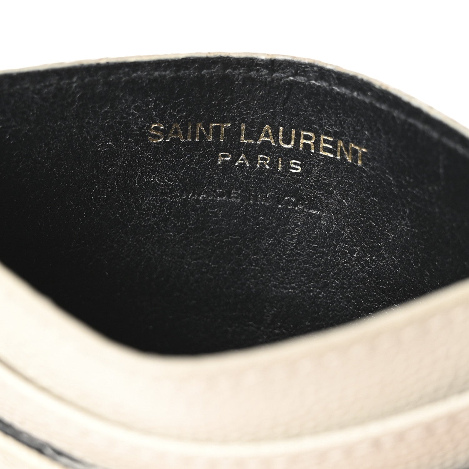 Saint Laurent Grain De Poudre Matelasse Chevron Monogram Credit Card Case Crema Soft 6 of 10