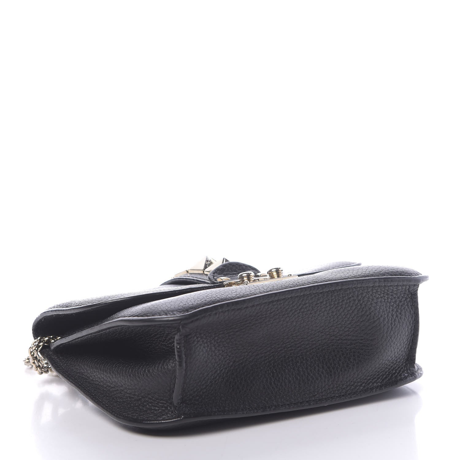 Valentino Garavani Grained Calfskin Small Glam Lock Rockstud Flap Black 4 of 9