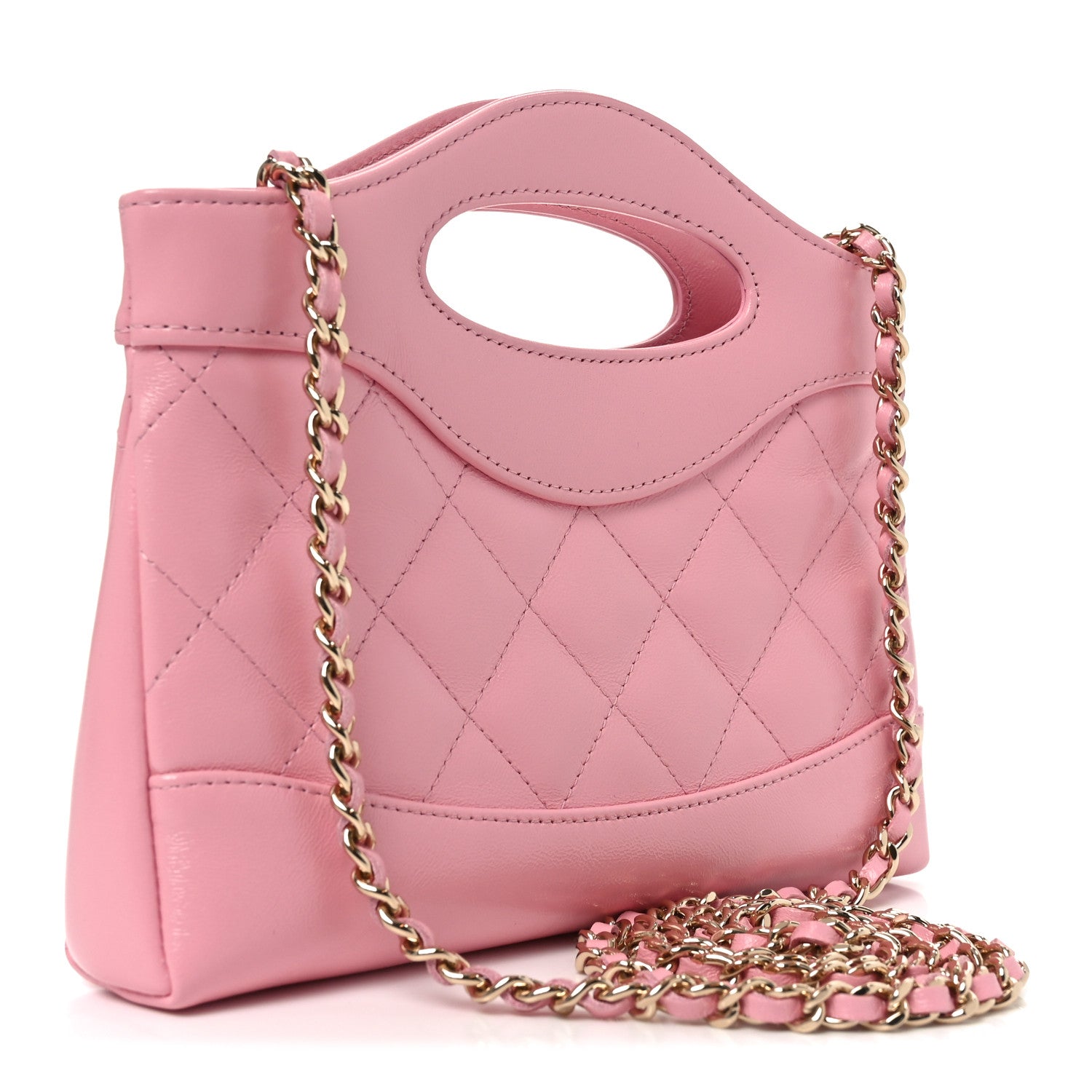 Chanel Shiny Lambskin Quilted Nano 31 Shopping Bag Pink 3 of 11