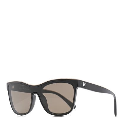 Chanel Acetate Logo Shield Sunglasses 5418 Black 1 of 9
