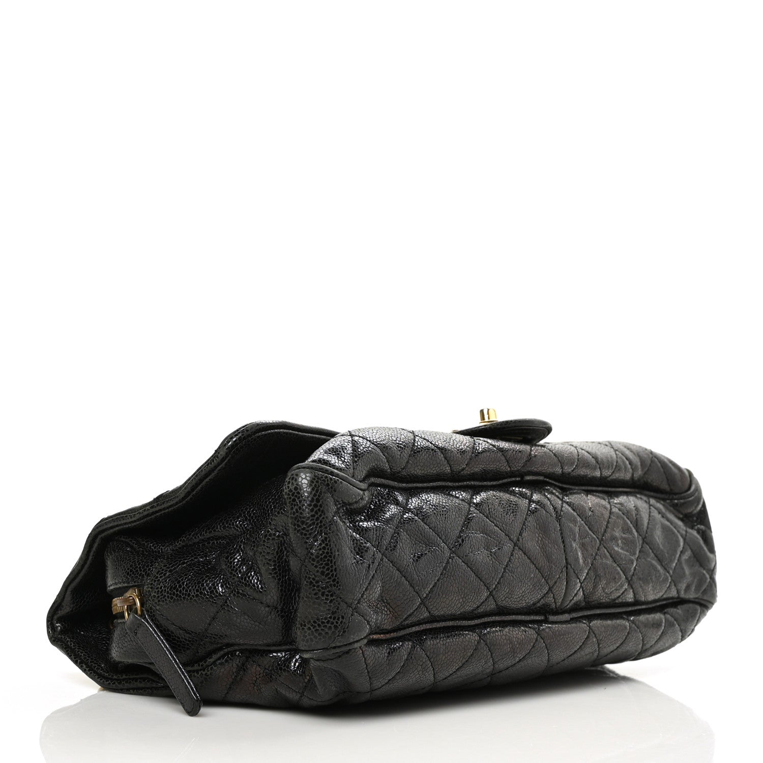 Chanel Crumpled Grained Calfskin Quilted Large Shiva Flap Black 4 of 11