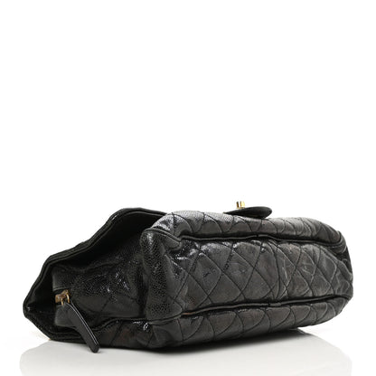 Chanel Crumpled Grained Calfskin Quilted Large Shiva Flap Black 4 of 11