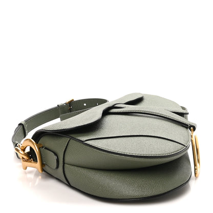 Christian Dior Grained Calfskin Saddle Bag With Strap Sage Green 4 of 10