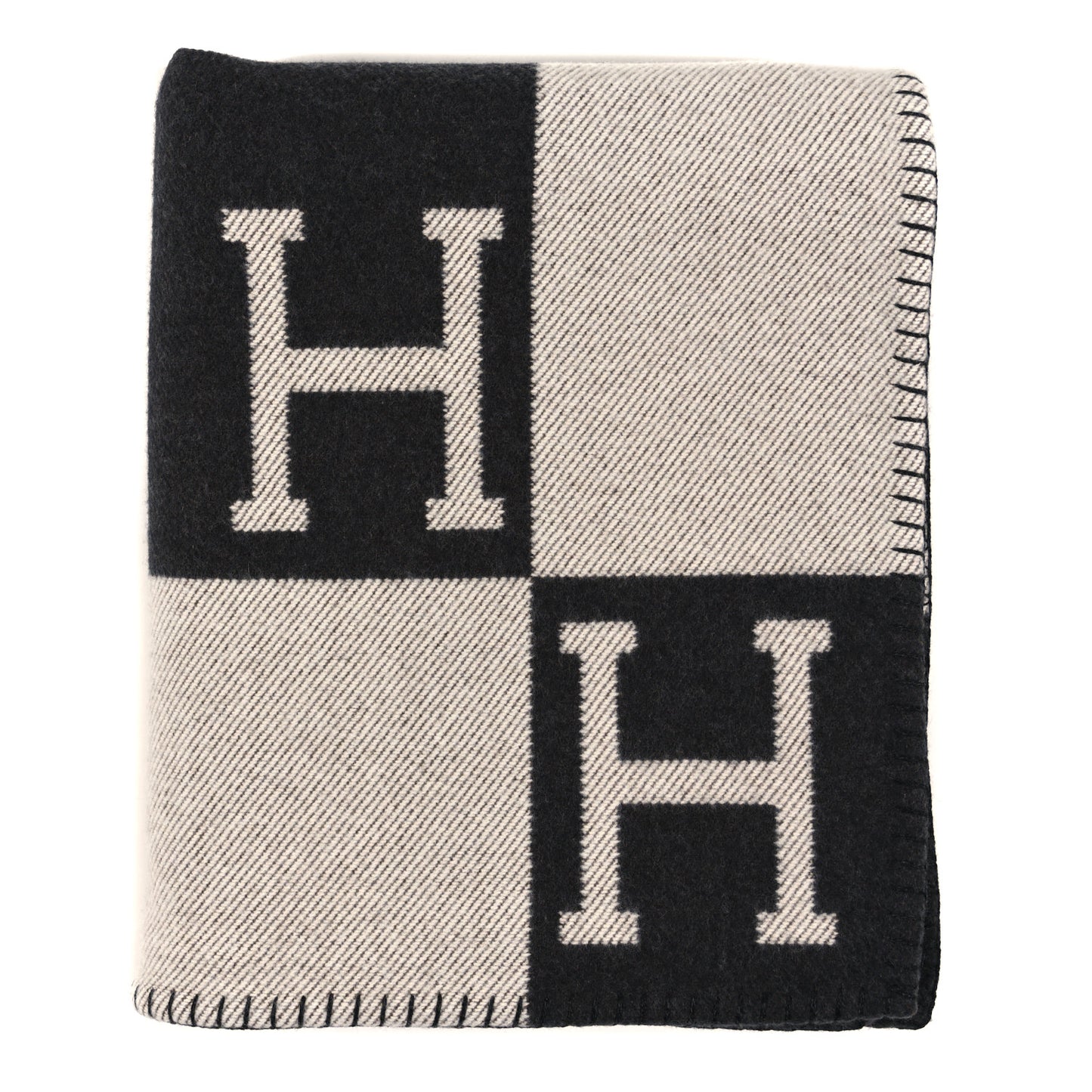 Wool Cashmere Avalon Blanket Ecru Gris Fonce