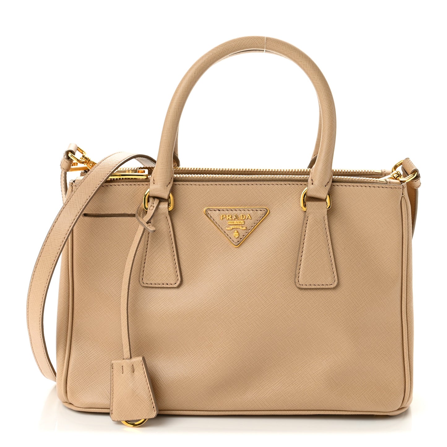 Saffiano Mini Galleria Double Zip Tote Cammeo