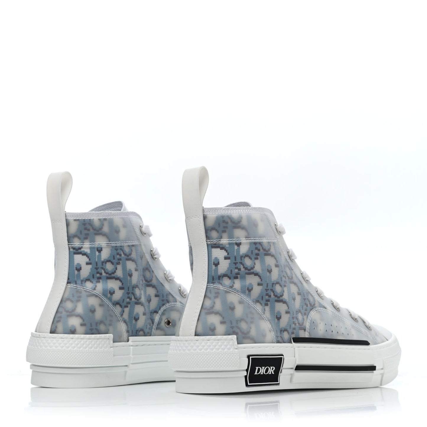 Technical Canvas Oblique Pixel Mens B23 High Top Sneakers 38 Beige Blue
