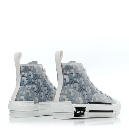 Christian Dior Technical Canvas Oblique Pixel Mens B23 High Top Sneakers 38 Beige Blue 3 of 4