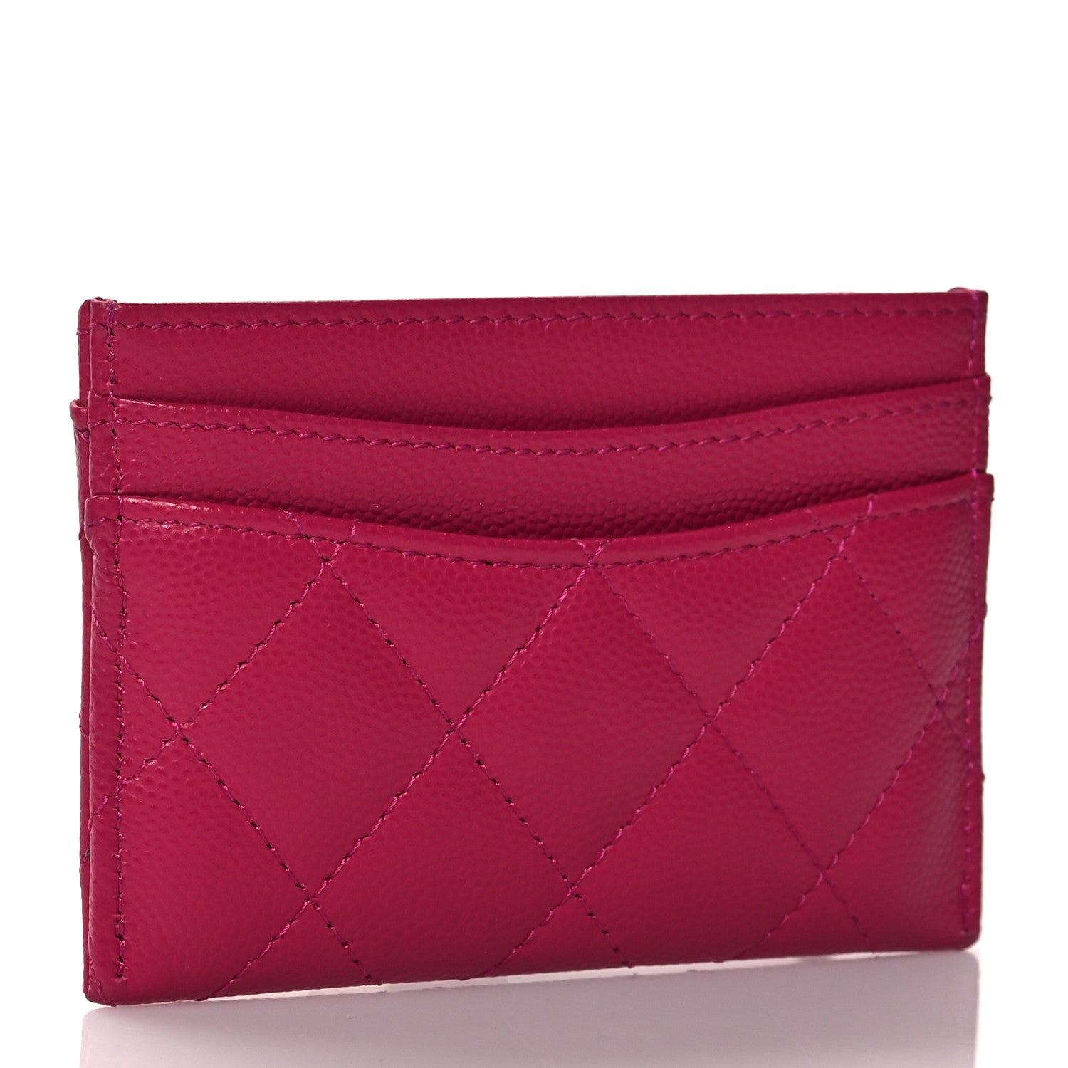 Chanel Caviar Quilted Card Holder Fuchsia 3 of 9